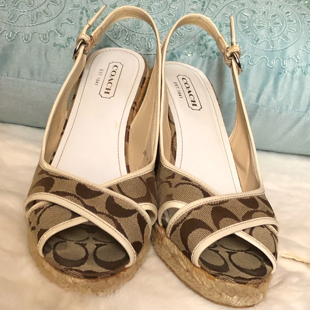 Coach Espadrille Slingback Peeptoe Sandals - Picture 10 of 13